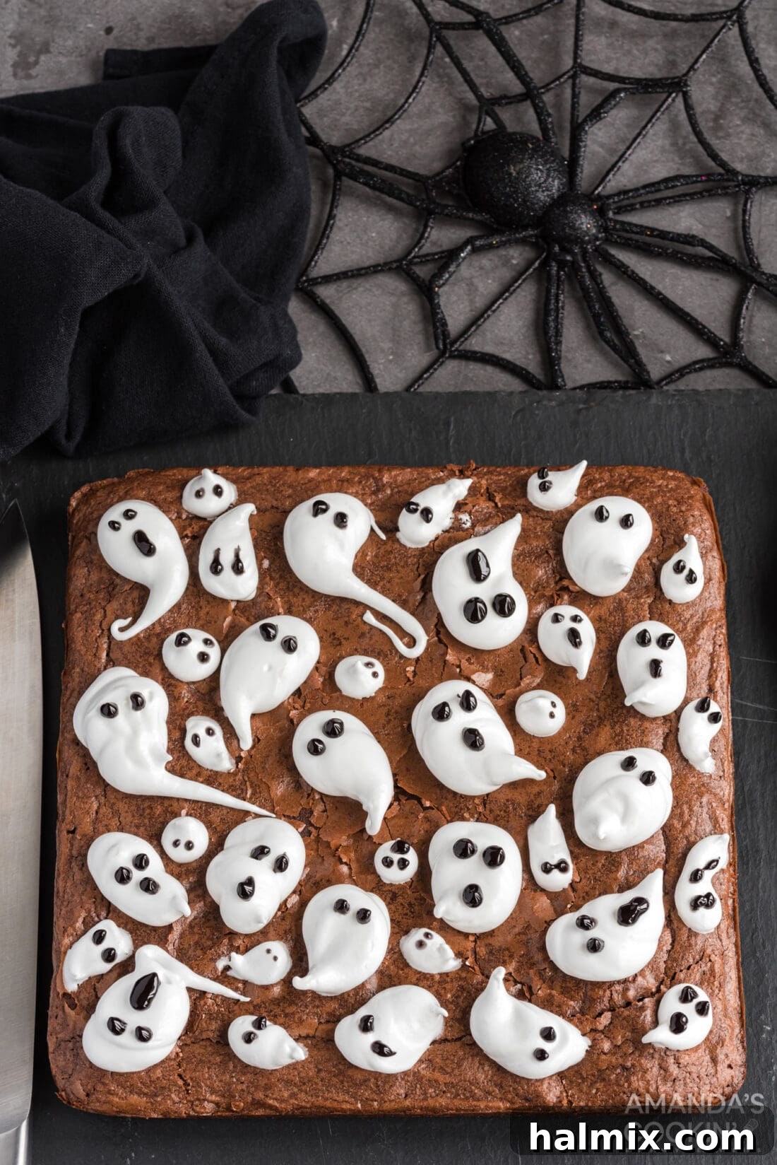 overhead view of Ghost Brownies
