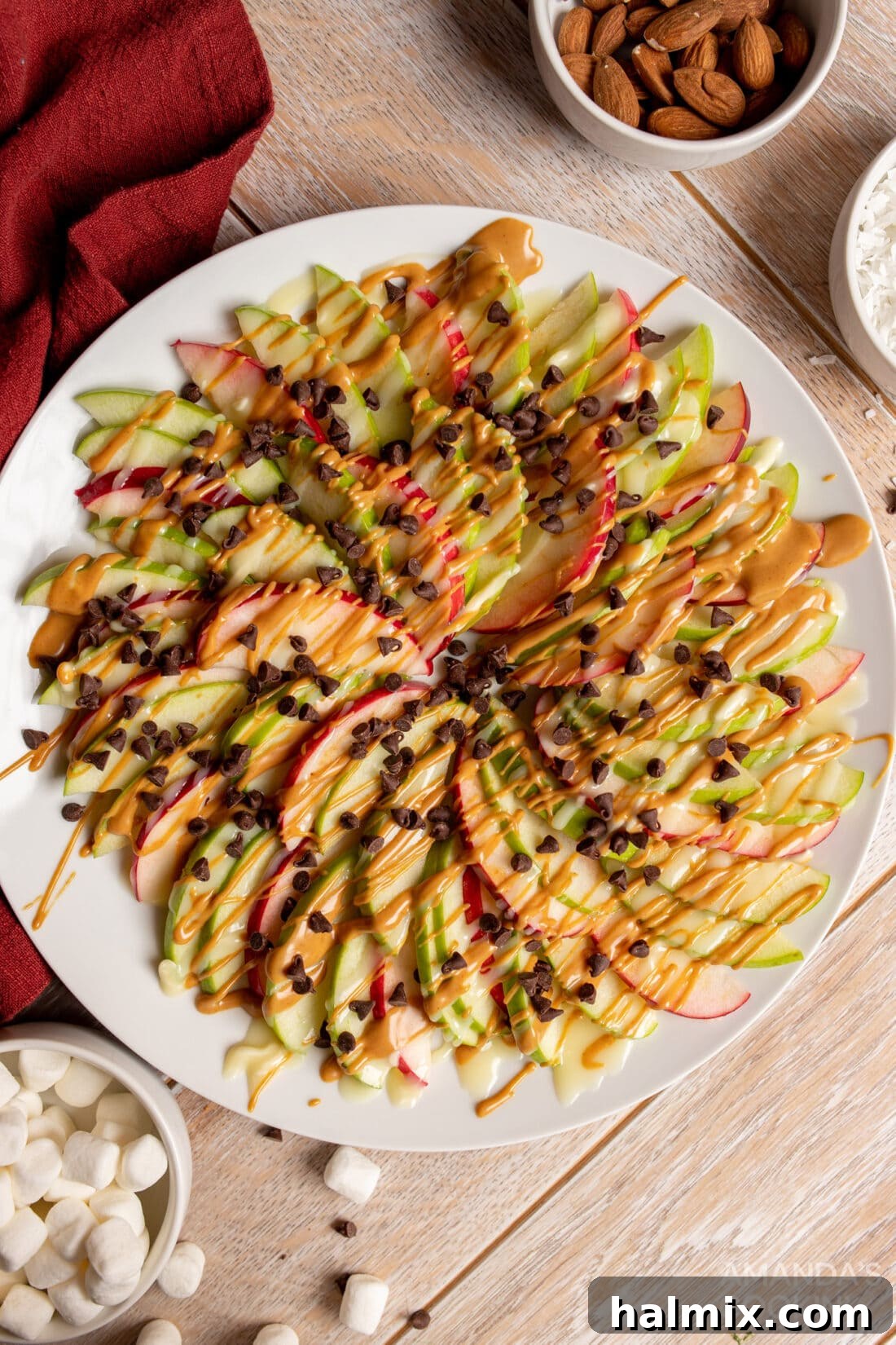 Crisp Apple Stacks 2 plate of Apple Nachos