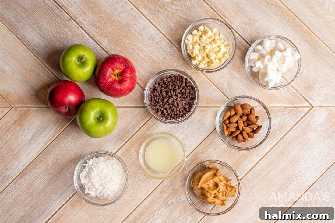 Crisp Apple Stacks 4 ingredients for Apple Nachos