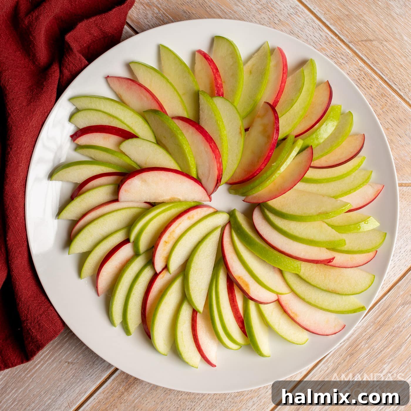 Crisp Apple Stacks 5 sliced apples on a plate