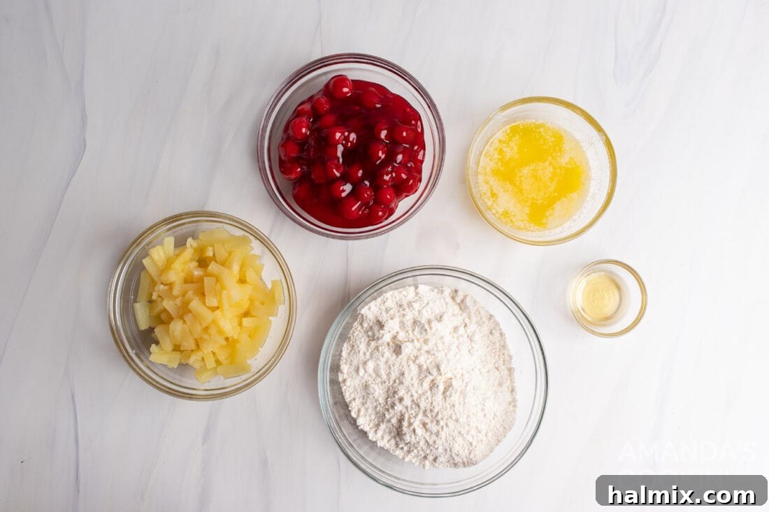 ingredients for Cherry Pineapple Dump Cake