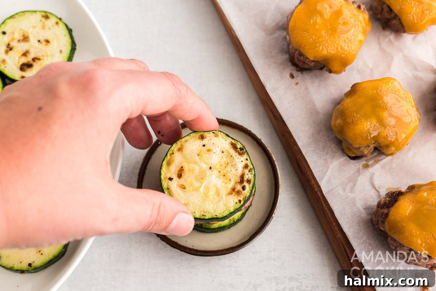 Zucchini Stackers 13 Fully assembled zucchini slider, ready to be enjoyed