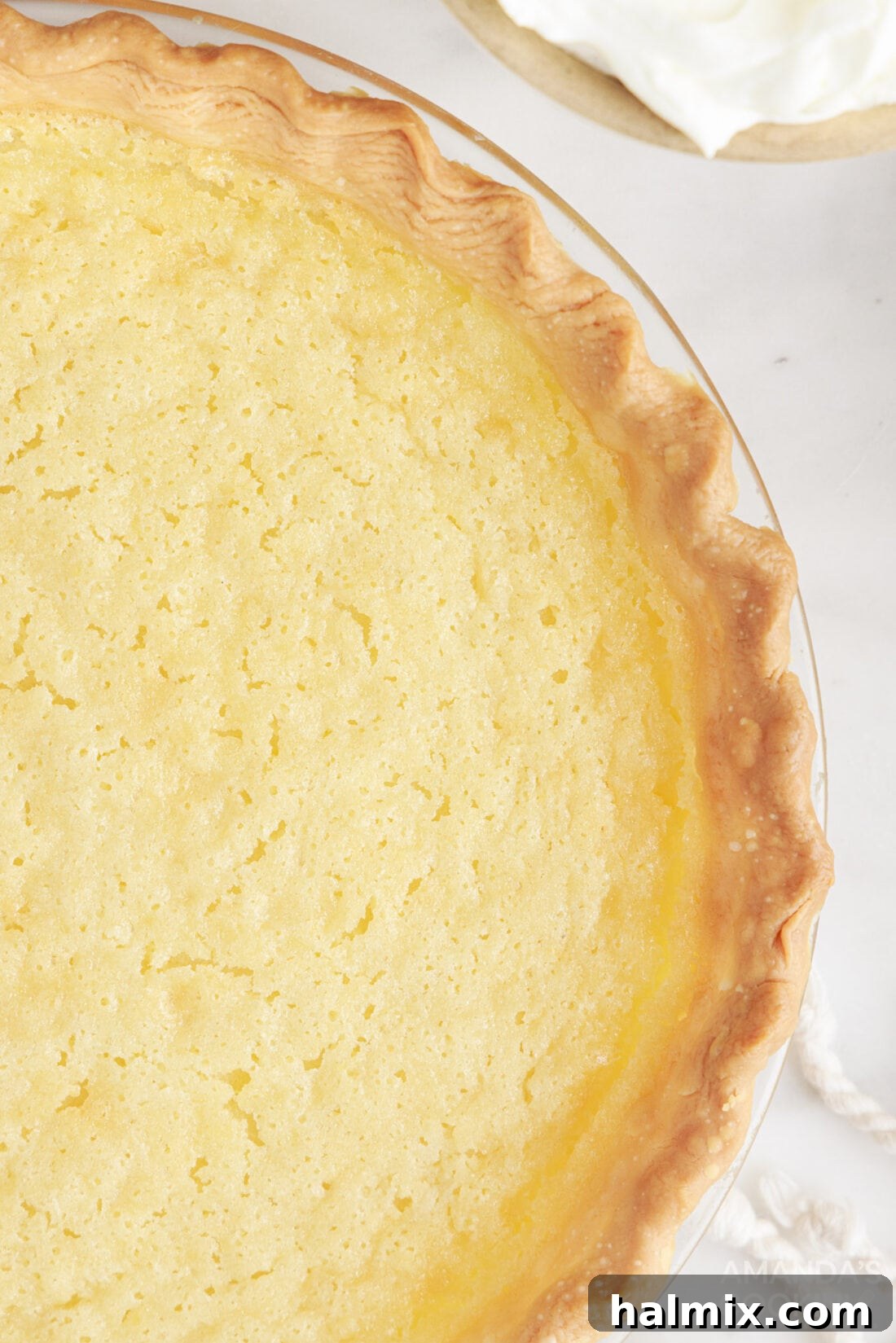 overhead view of Southern Buttermilk Pie