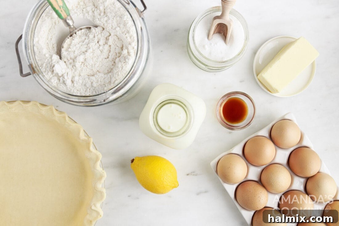 ingredients for Southern Buttermilk Pie
