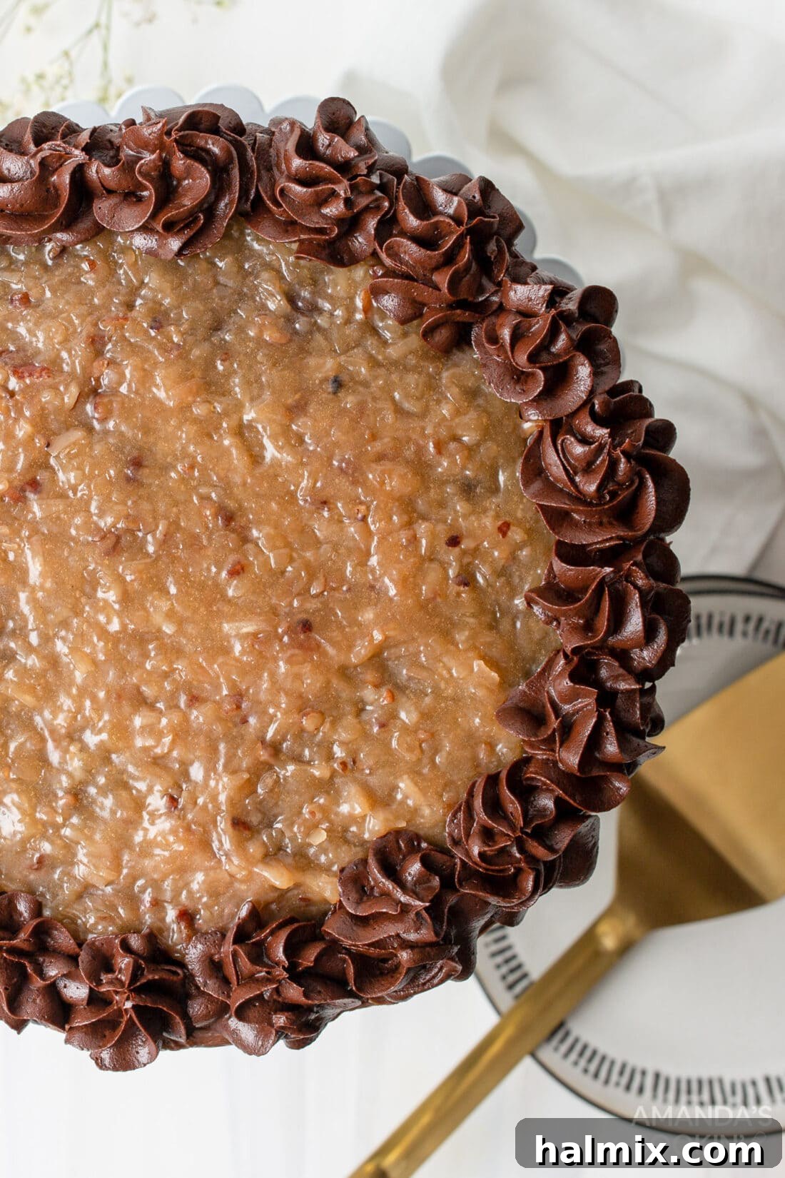overhead view of German Chocolate Cake