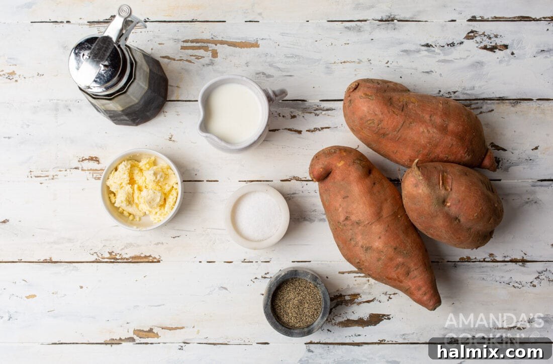 ingredients for Mashed Sweet Potatoes