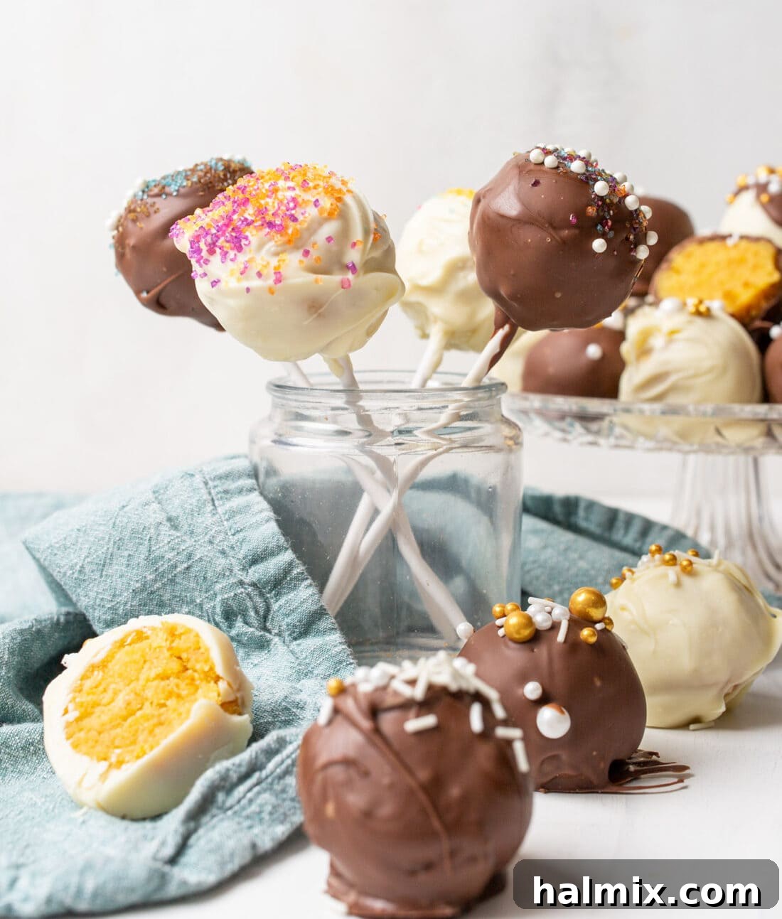 Cake Truffles 3 Cake Balls transformed into vibrant cake pops, perfect for a celebration.