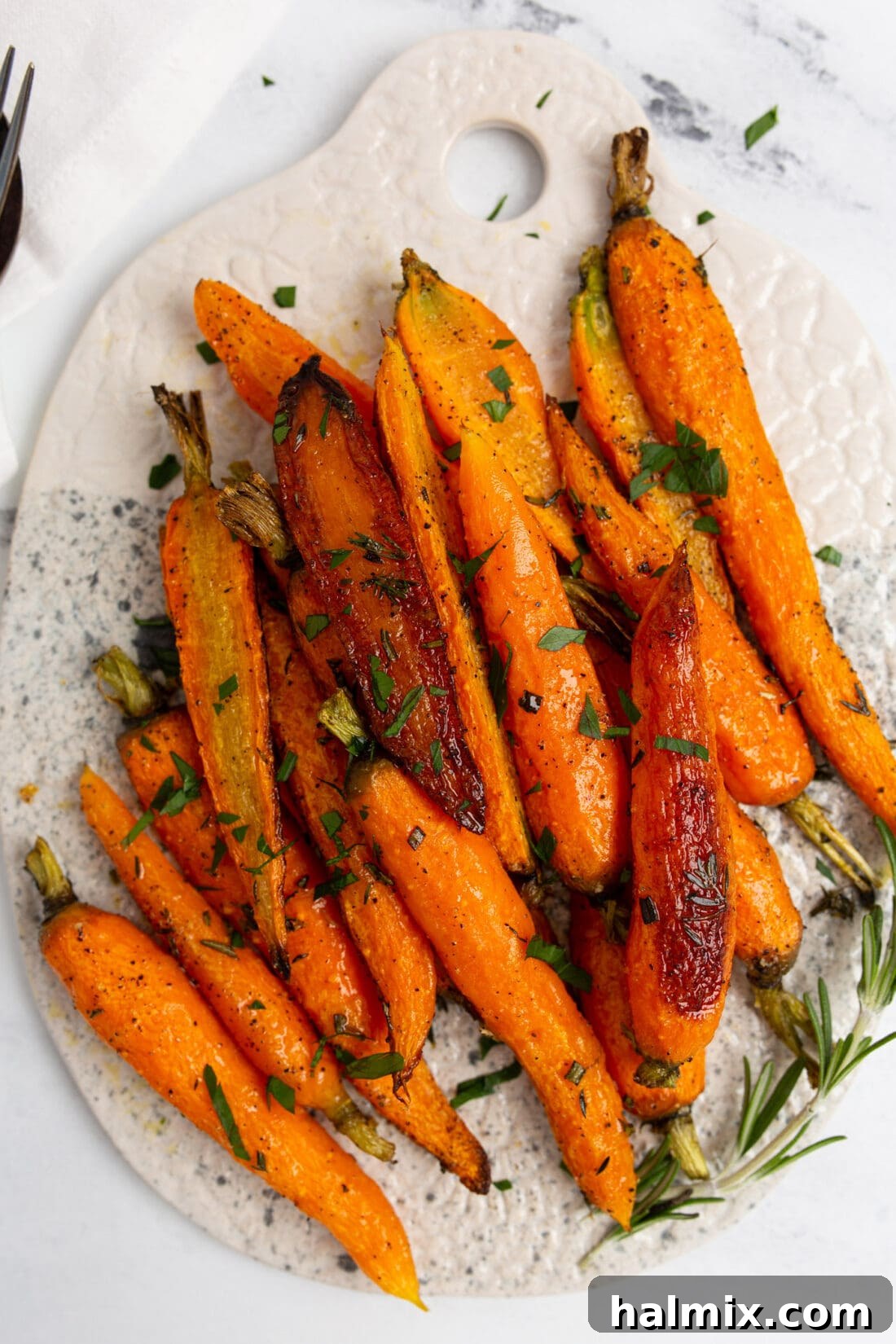 Caramelized Roasted Carrots 2 platter of Roasted Carrots
