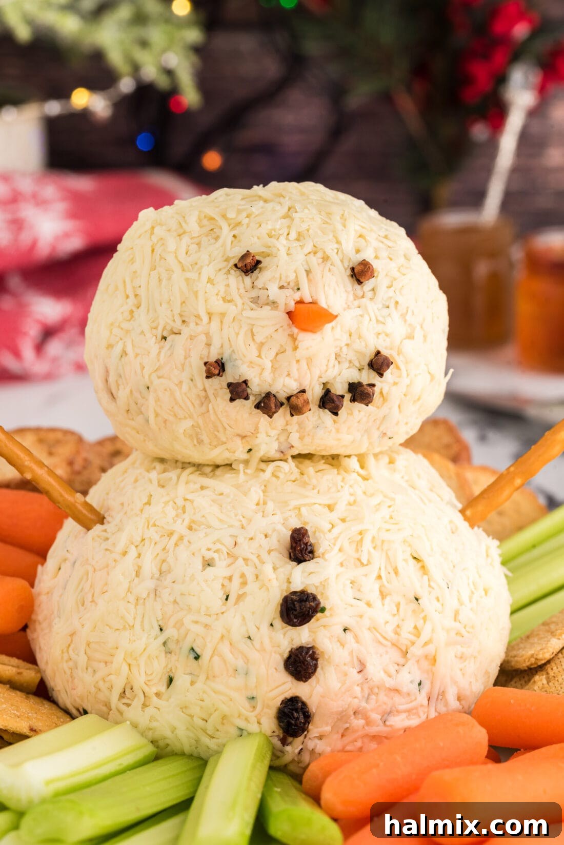 Festive Snowman Cheeseball 3 Snowman Cheeseball