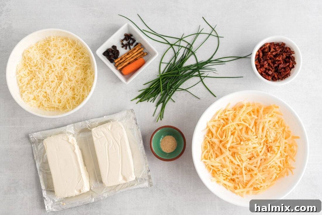 Festive Snowman Cheeseball 4 ingredients for Snowman Cheeseball