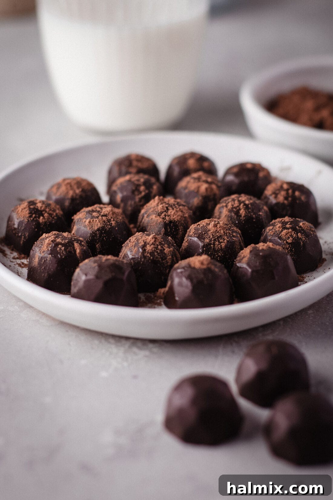 Decadent Dream Truffles 14 Chocolate Truffles on a plate