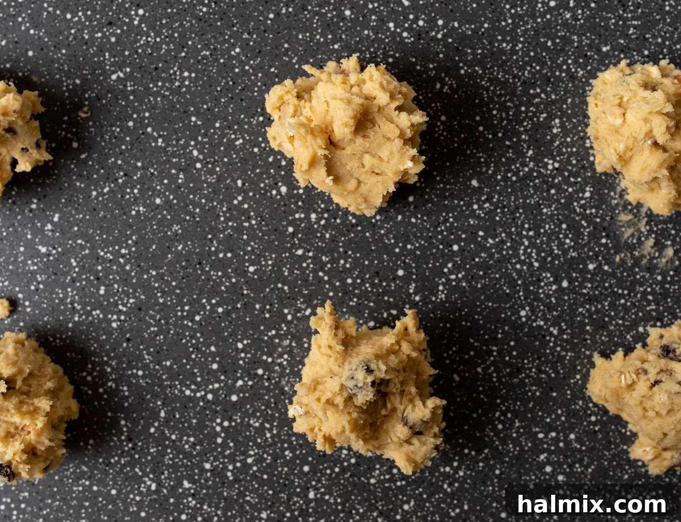 Spiced Oatmeal Raisin Delights 8 oatmeal raisin cookie dough balls