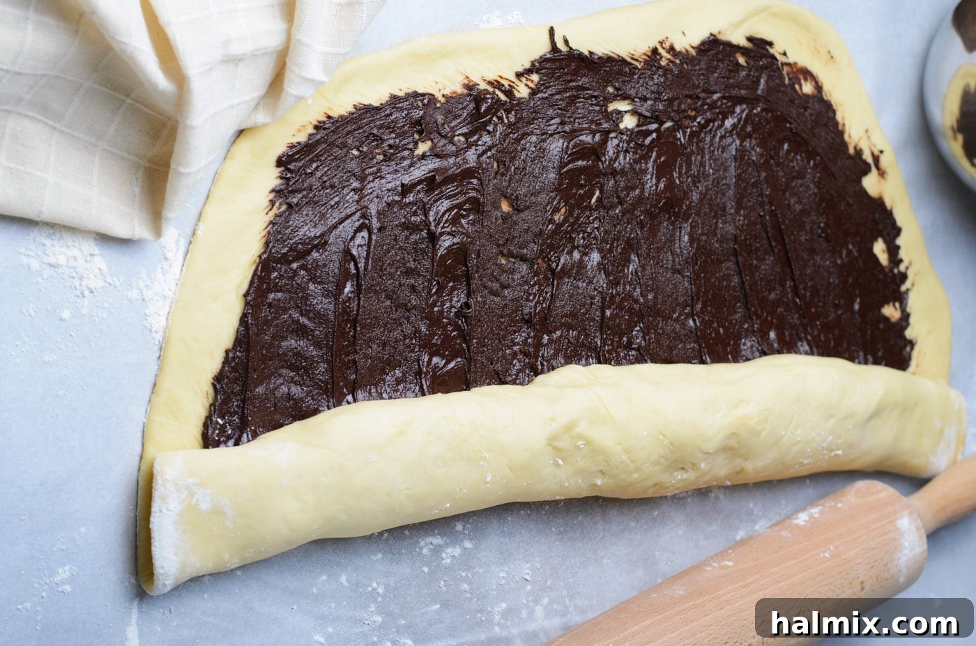 Braided Chocolate Heaven 12 rolling chocolate mixture into dough