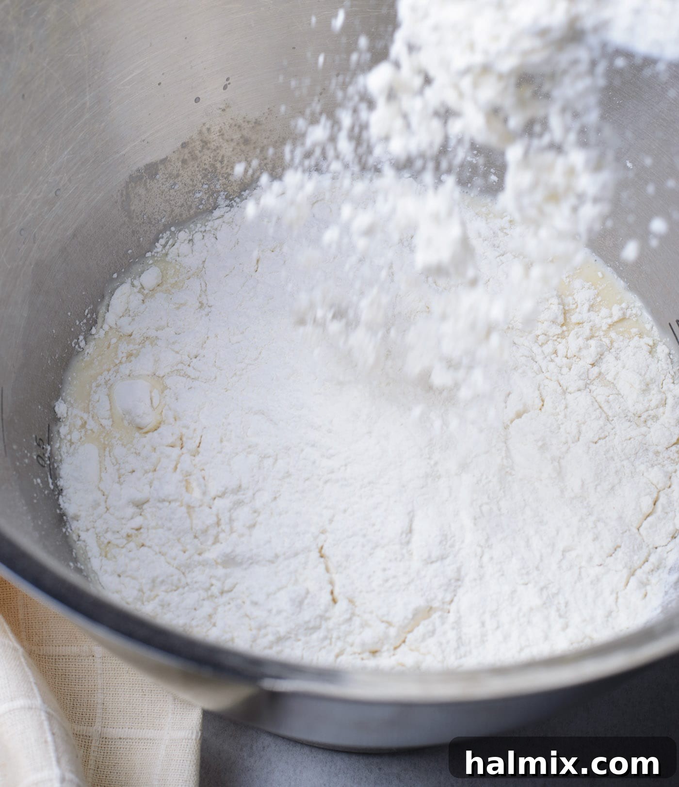 Braided Chocolate Heaven 6 flour in a mixing bowl