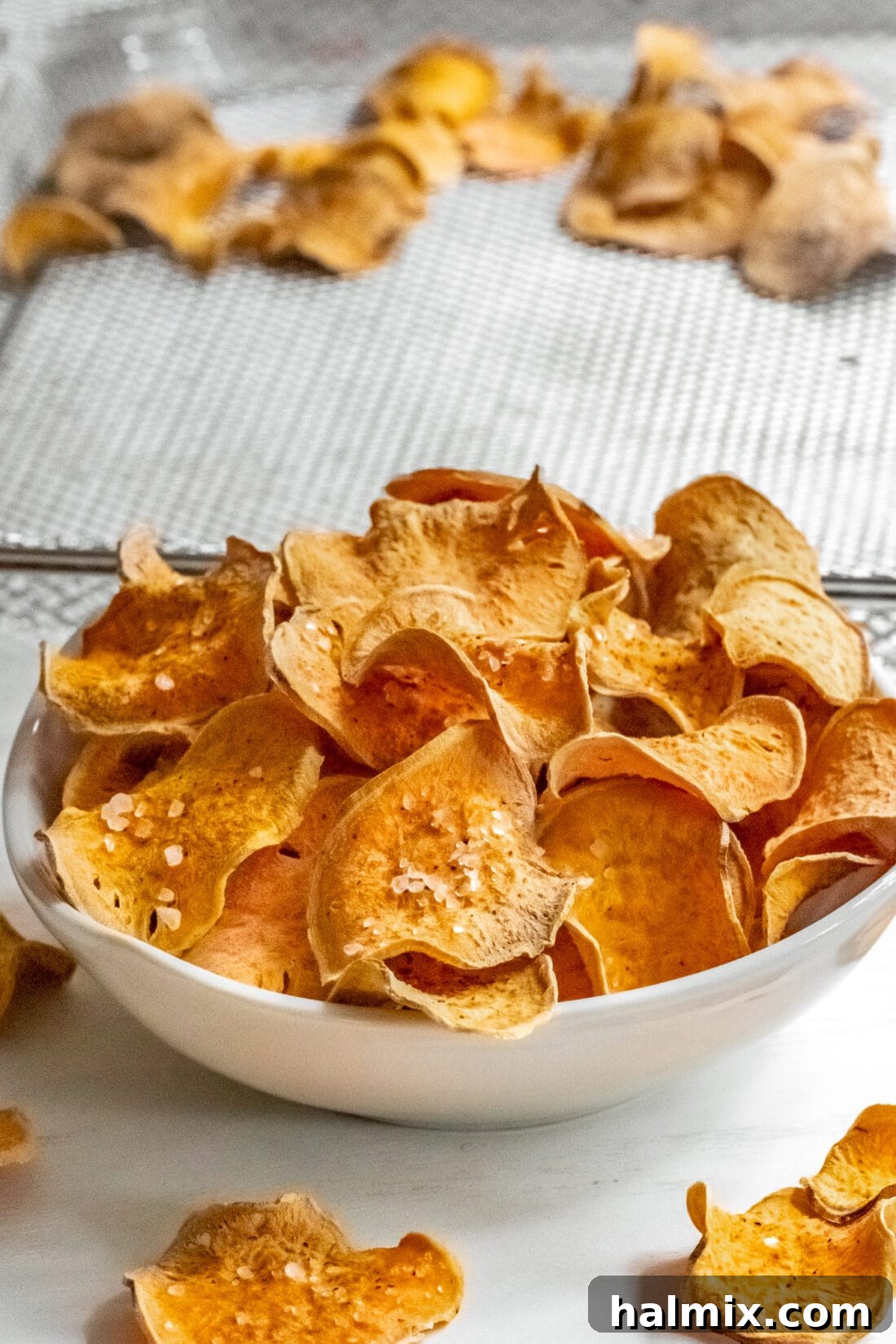 Homemade Air Fryer Sweet Potato Crisps 2 bowl of Air Fryer Sweet Potato Chips