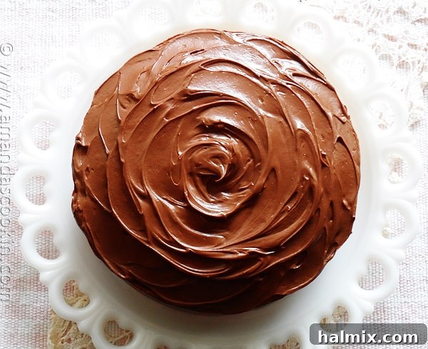 Homemade Classic Yellow Cake with Chocolate Frosting, a comforting dessert.