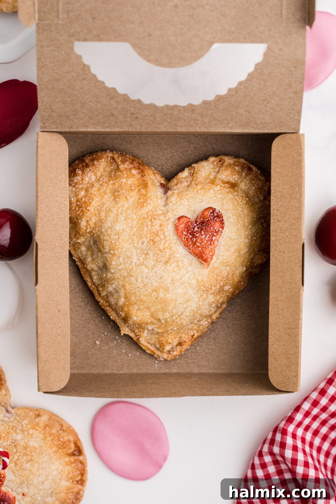Valentine Cherry Hand Pie in a gift box