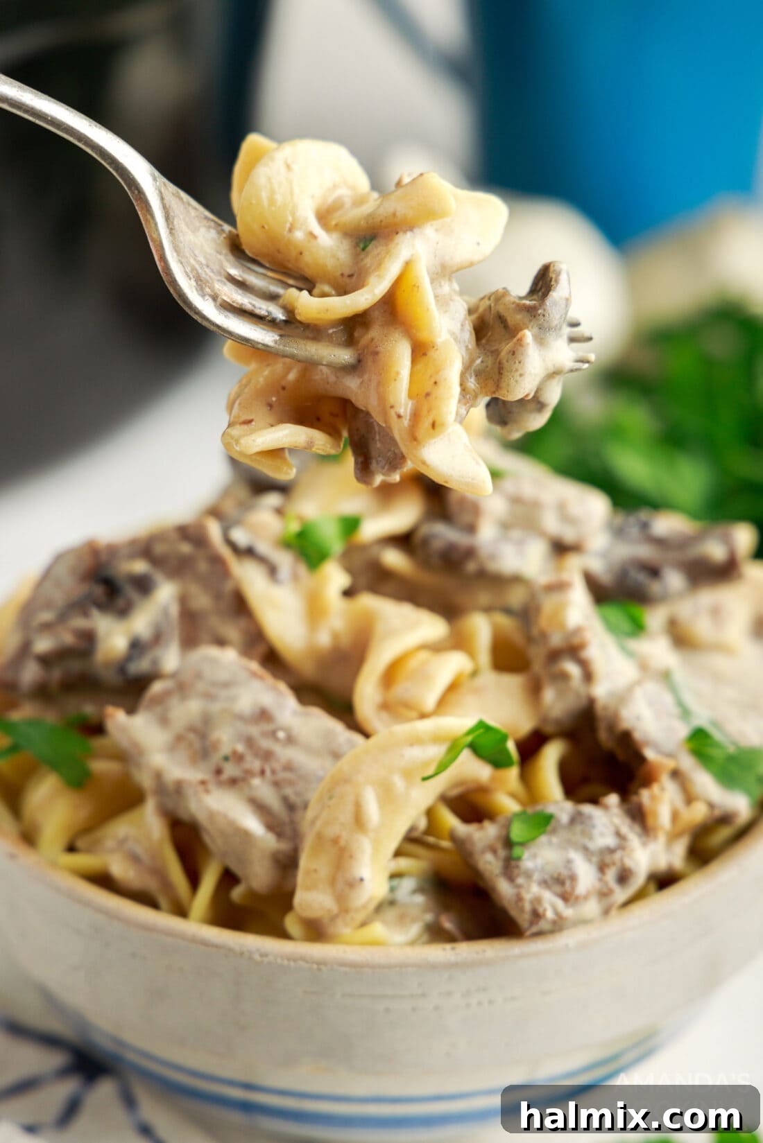 fork of Crockpot Beef Stroganoff