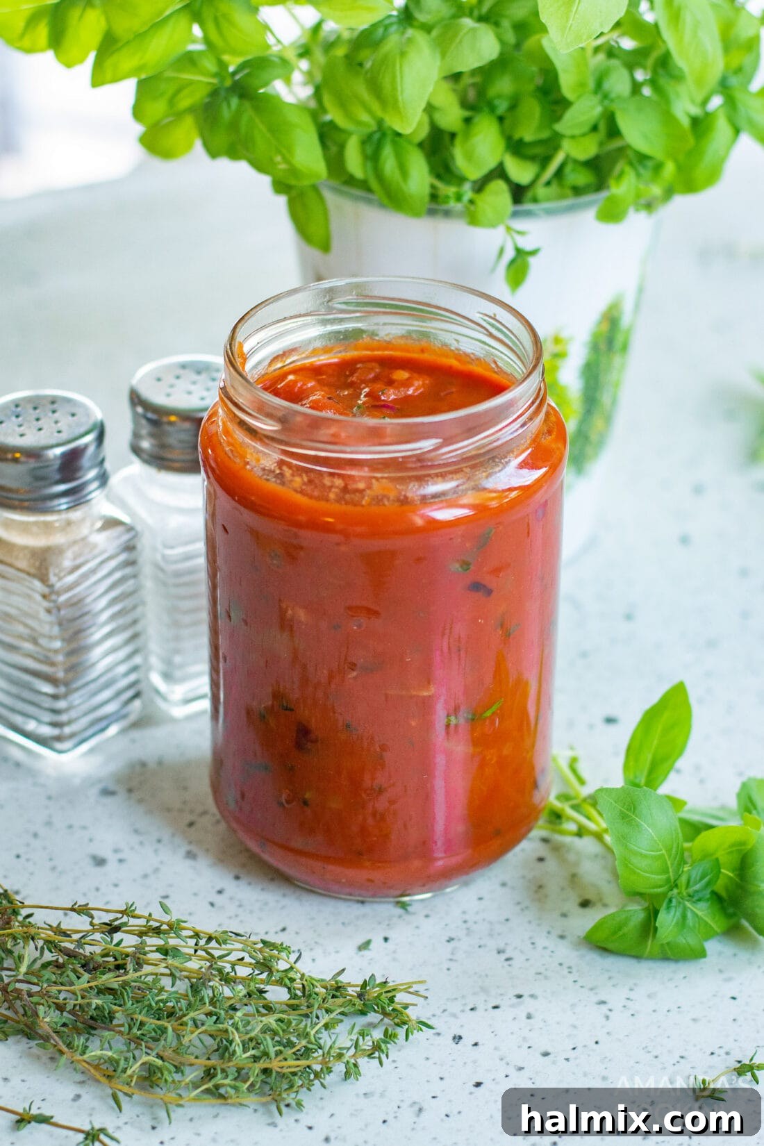 marinara in a mason jar