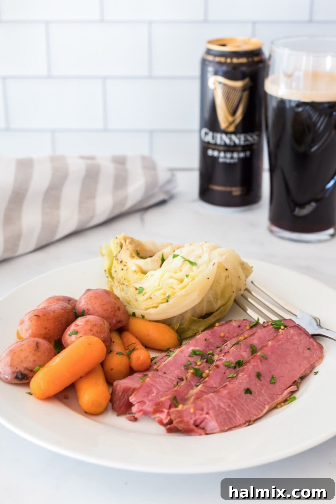 instant pot corned beef on plate