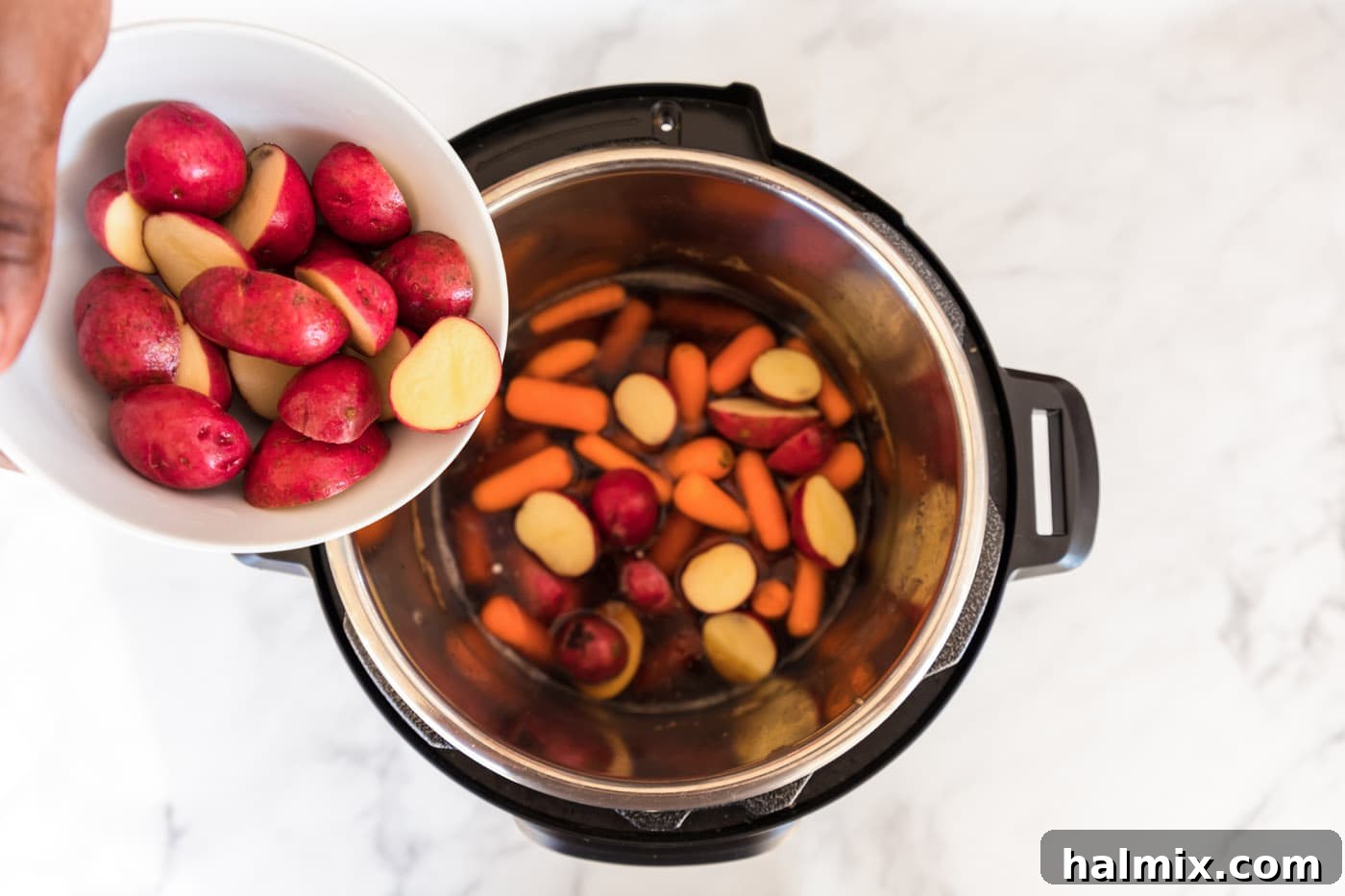 baby potatoes and carrots in instant pot