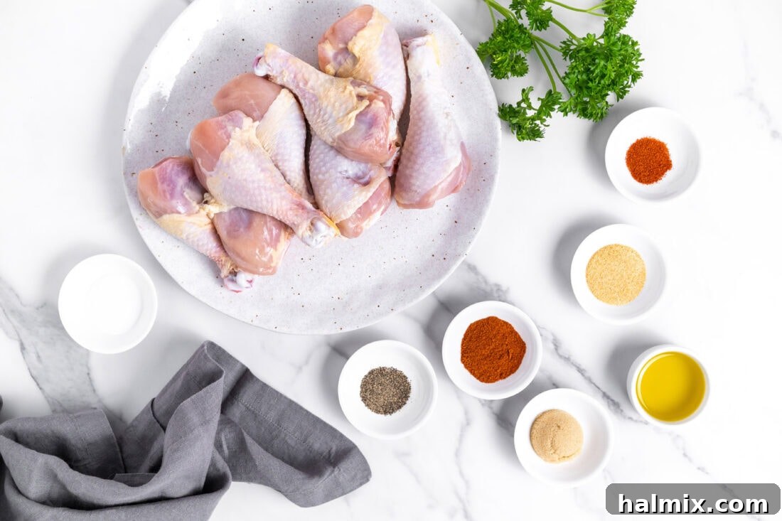 Golden Air Fried Drumsticks 4 Air Fryer Chicken Drumsticks ingredients