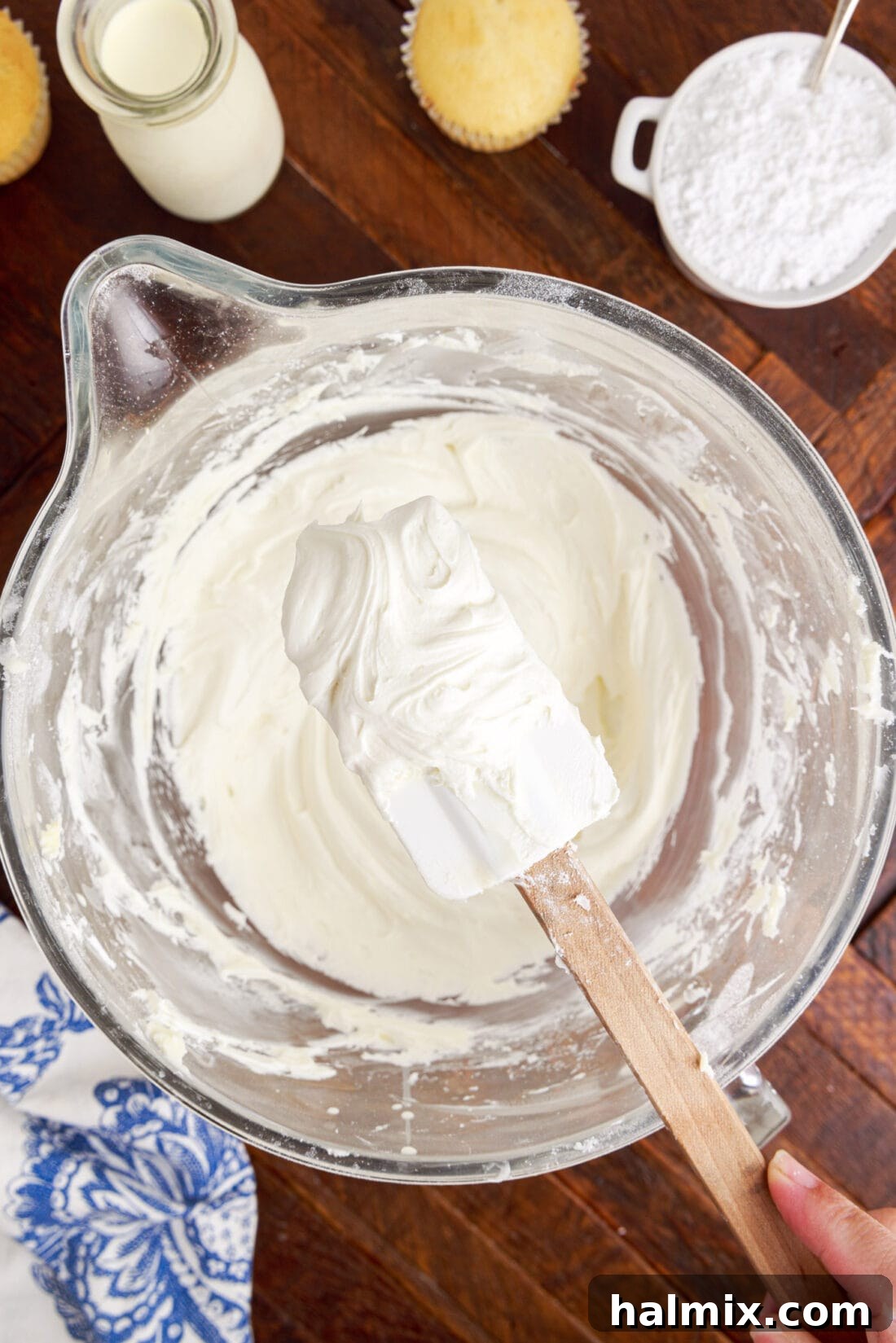 Sweet Buttercream Bliss 10 Buttercream Frosting on a rubber spatula