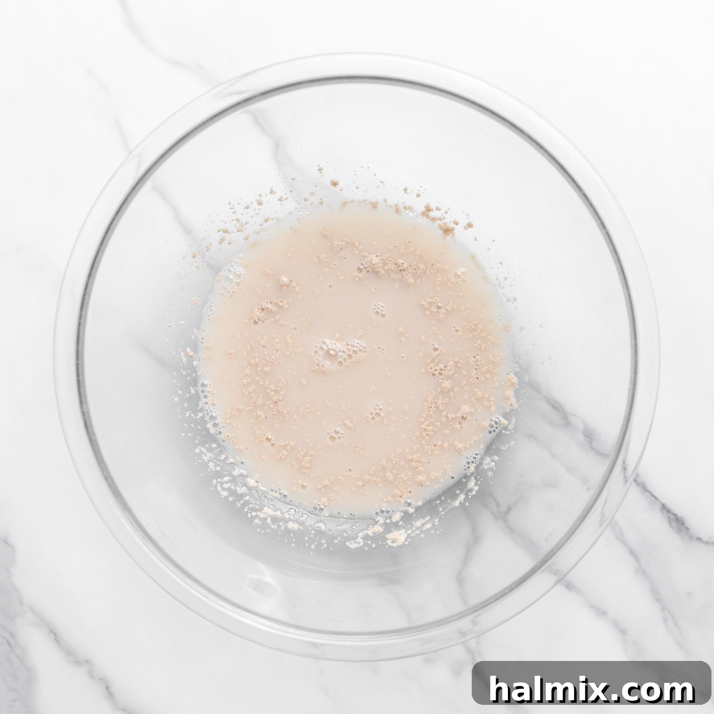 instant yeast and water in a bowl
