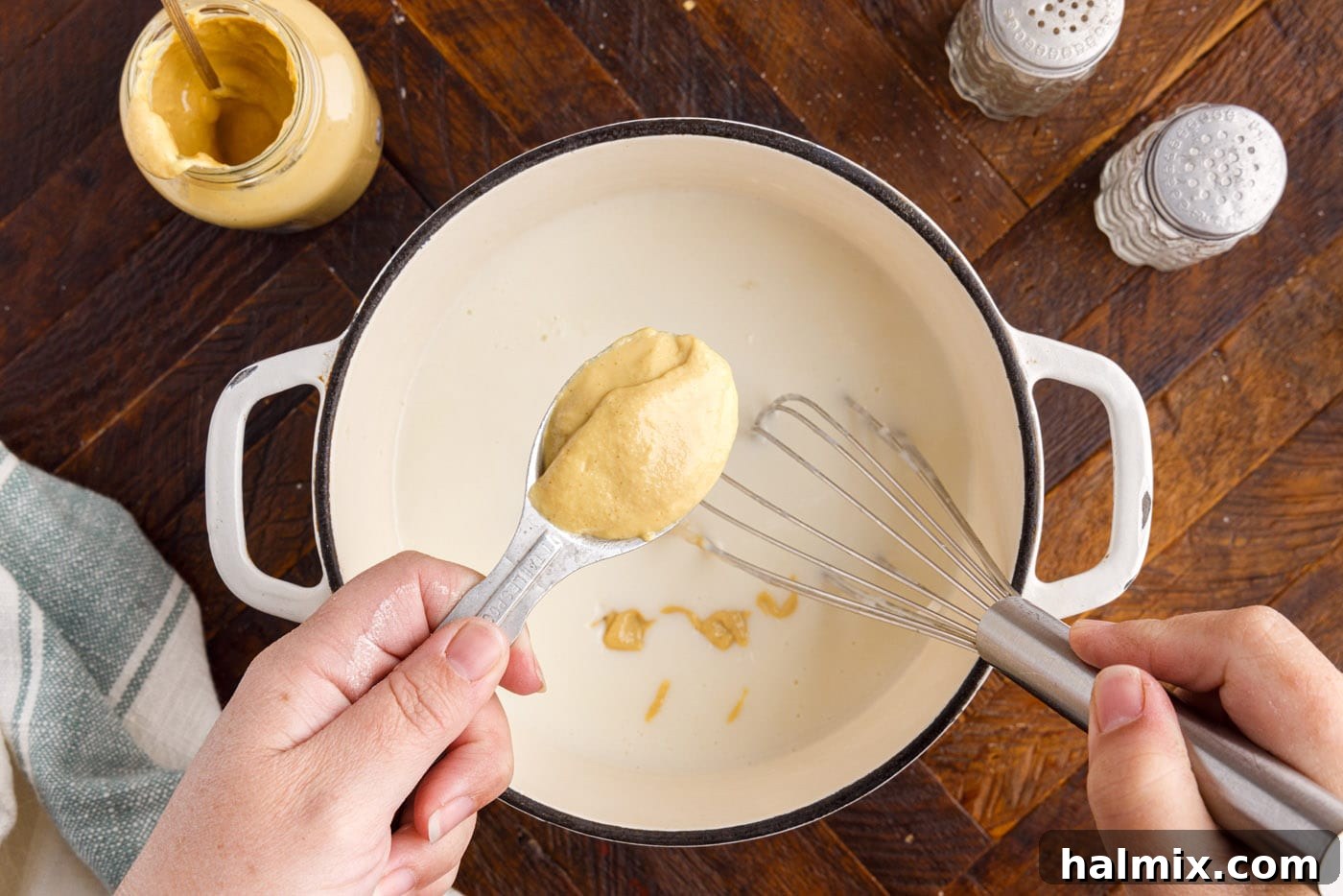 dijon mustard over cream sauce