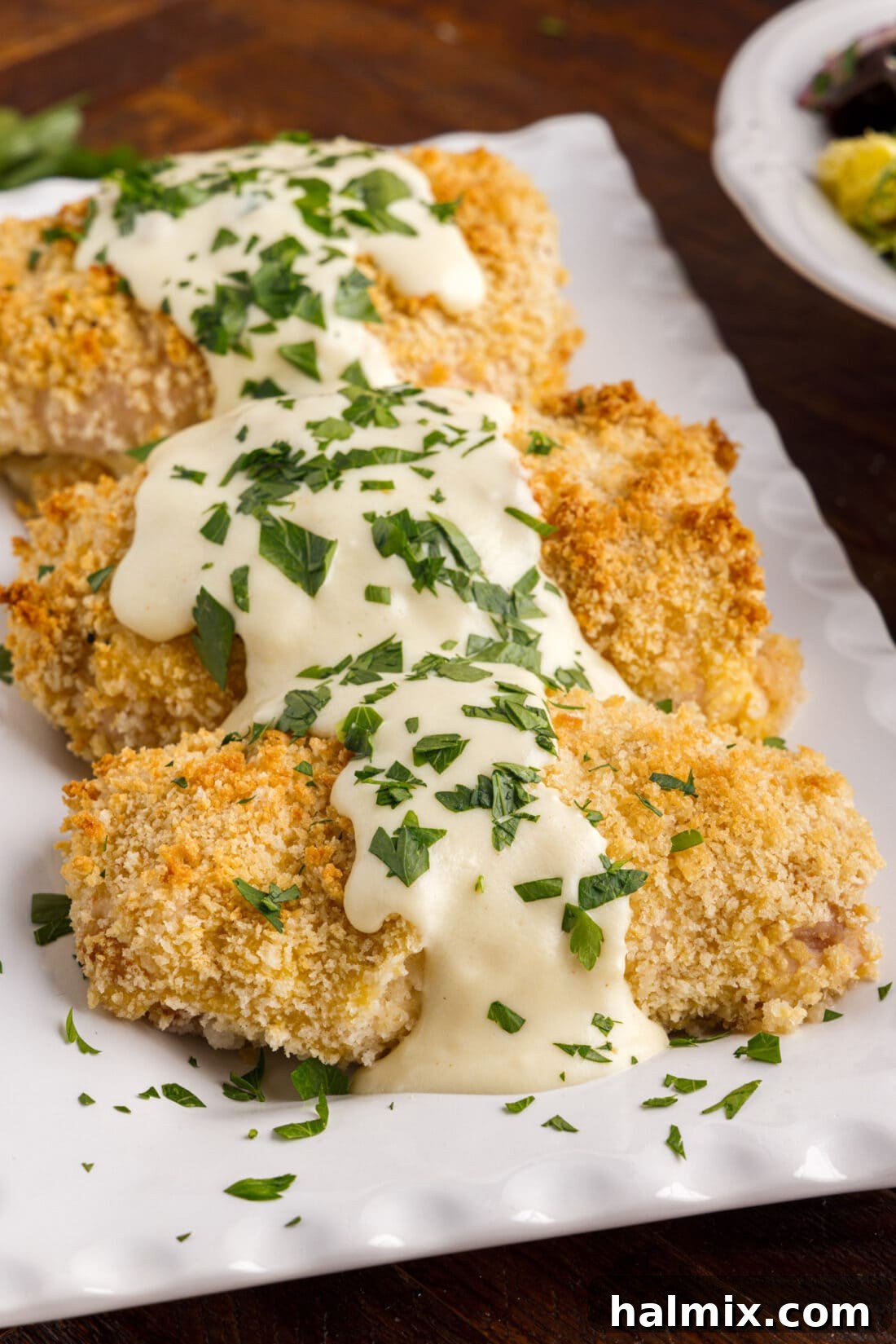 Chicken Cordon Bleu on a platter