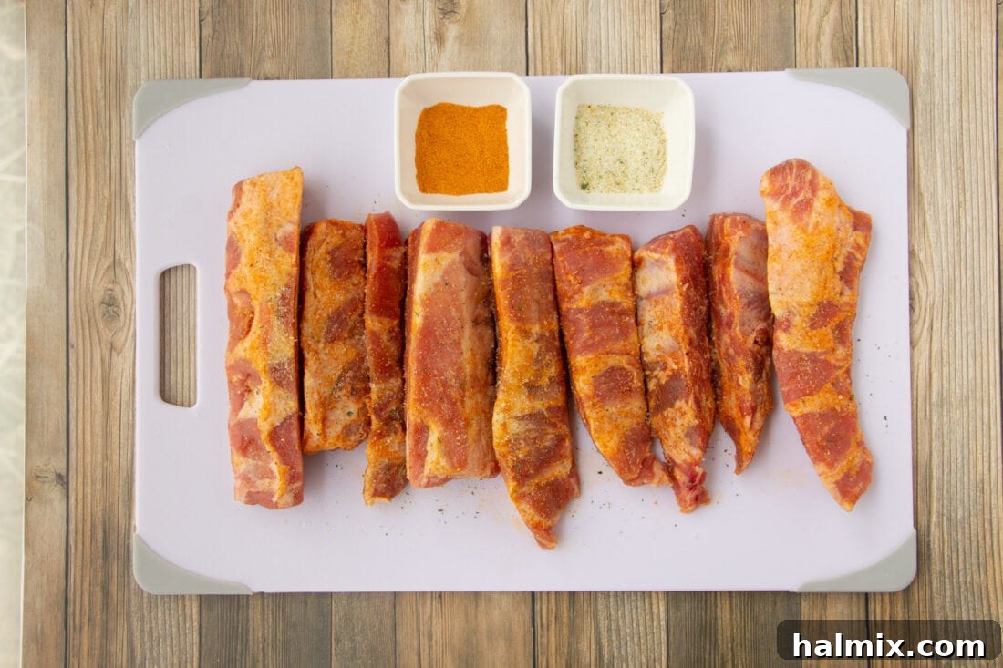 Smoked Rib Nuggets 4 A flat lay of all the ingredients needed to make Rib Tips.