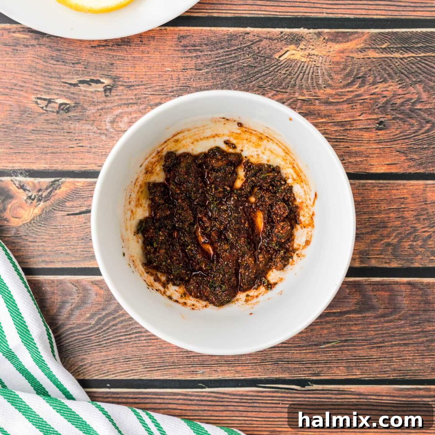 Spatchcock chicken seasoning paste in a small bowl