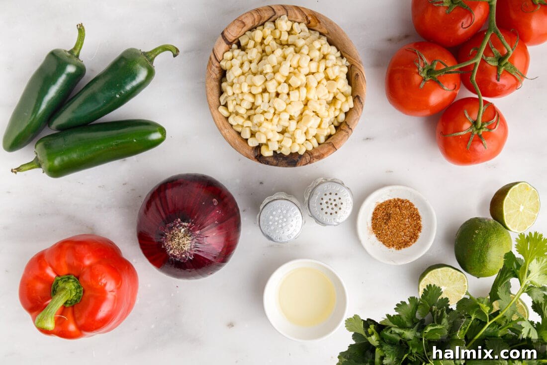 ingredients for Corn Salsa