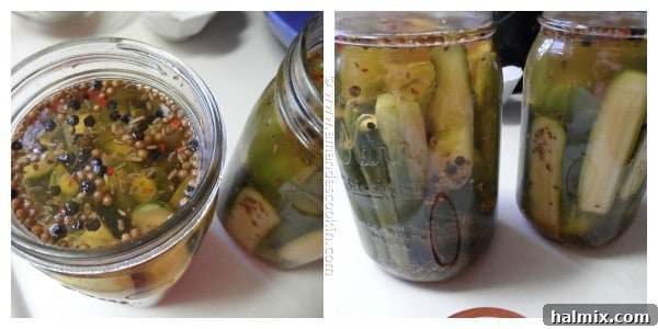 Homemade Claussen Pickles Copycat steps from AmandasCookin.com