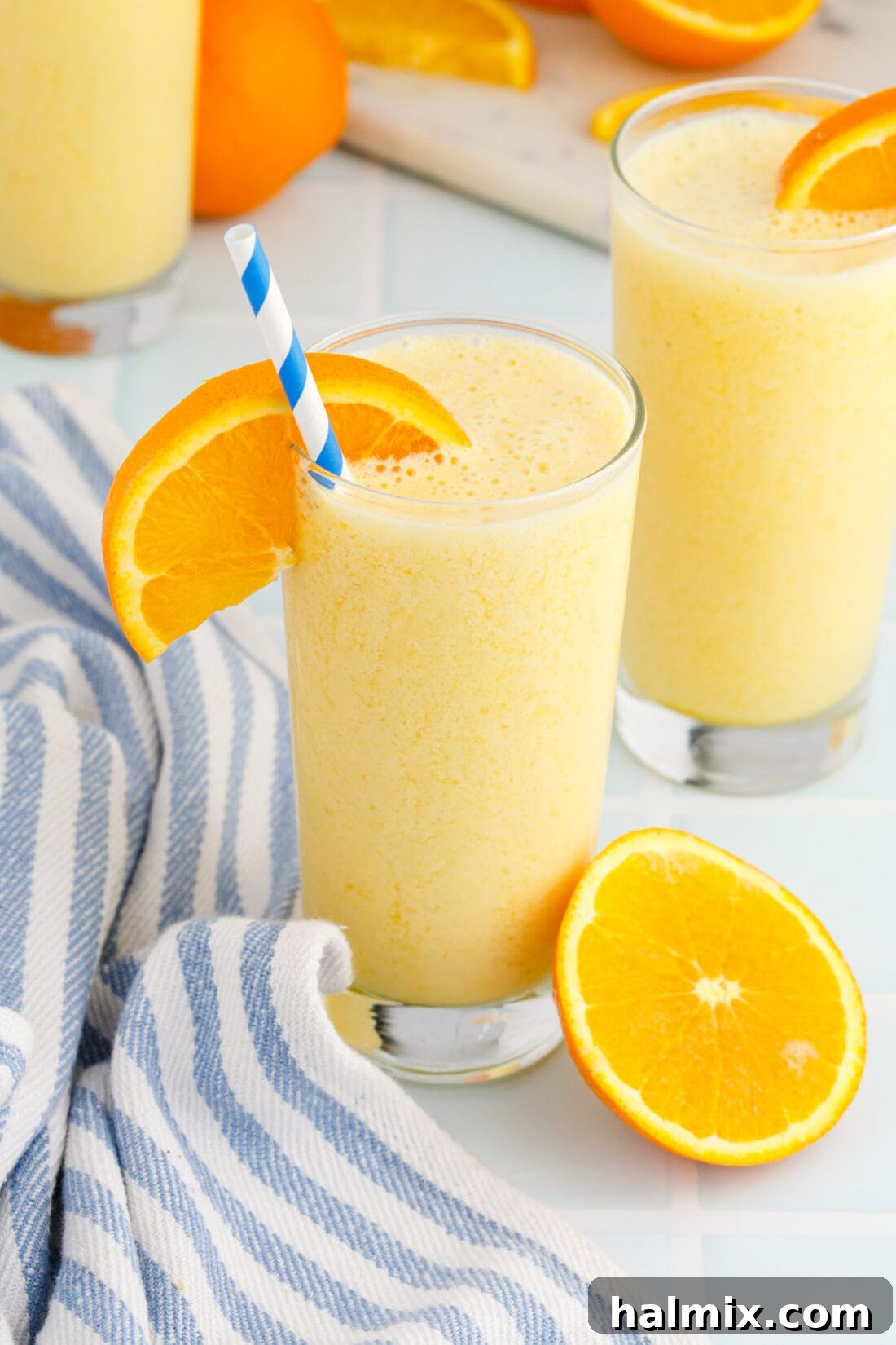 Golden Citrus Swirl 3 Orange Julius with straw