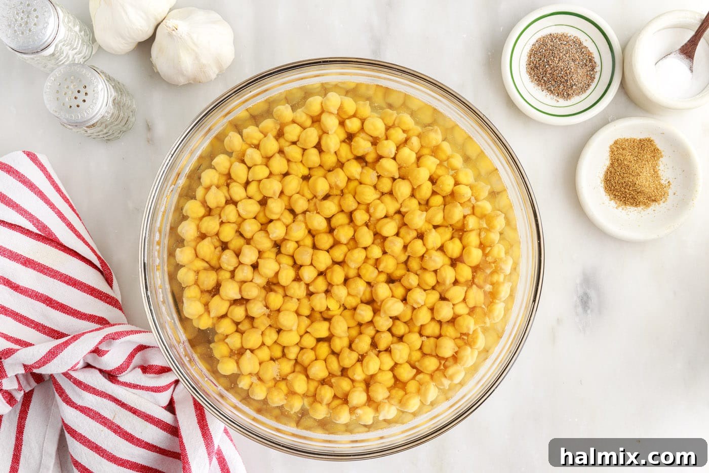 The Golden Chickpea Delight 5 soaking dry garbanzo beans in water