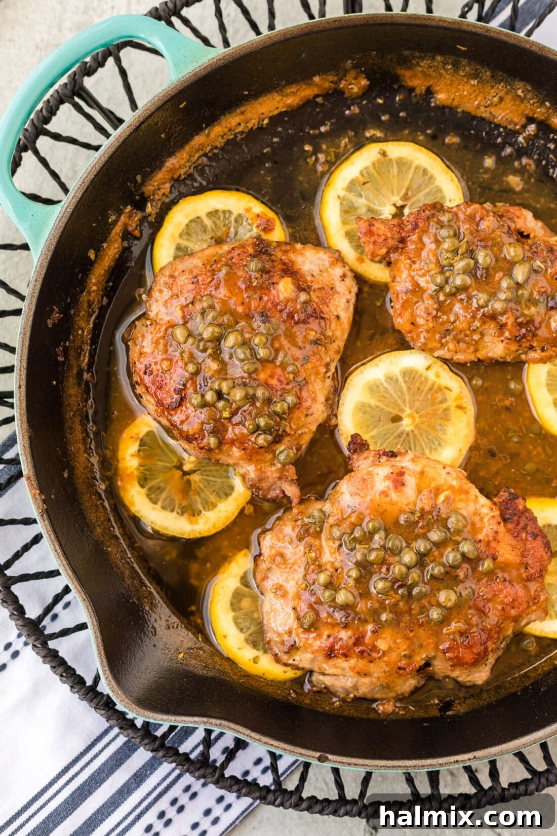 Tender Veal Cutlets with Lemon Caper Sauce 2 skillet of Veal Piccata