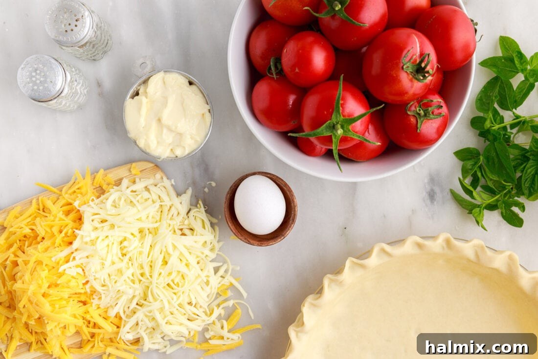 ingredients to make the best Tomato Pie