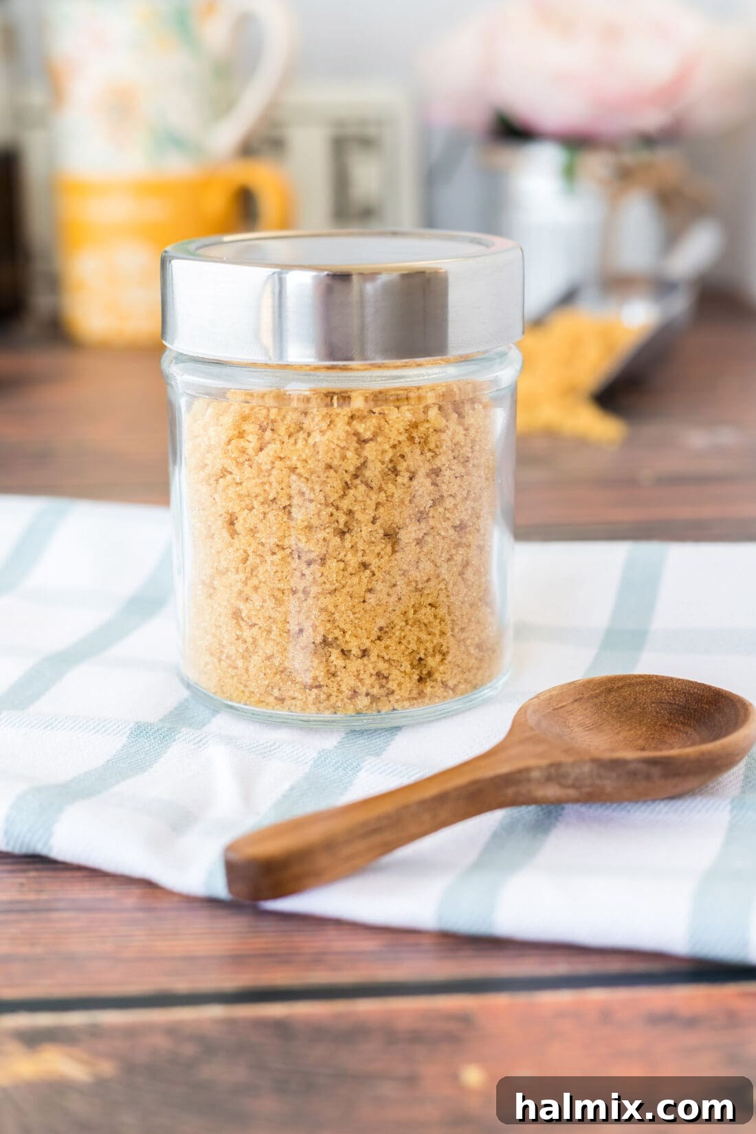 Smart Swaps for Brown Sugar 2 Homemade Brown Sugar Substitute stored in a glass jar