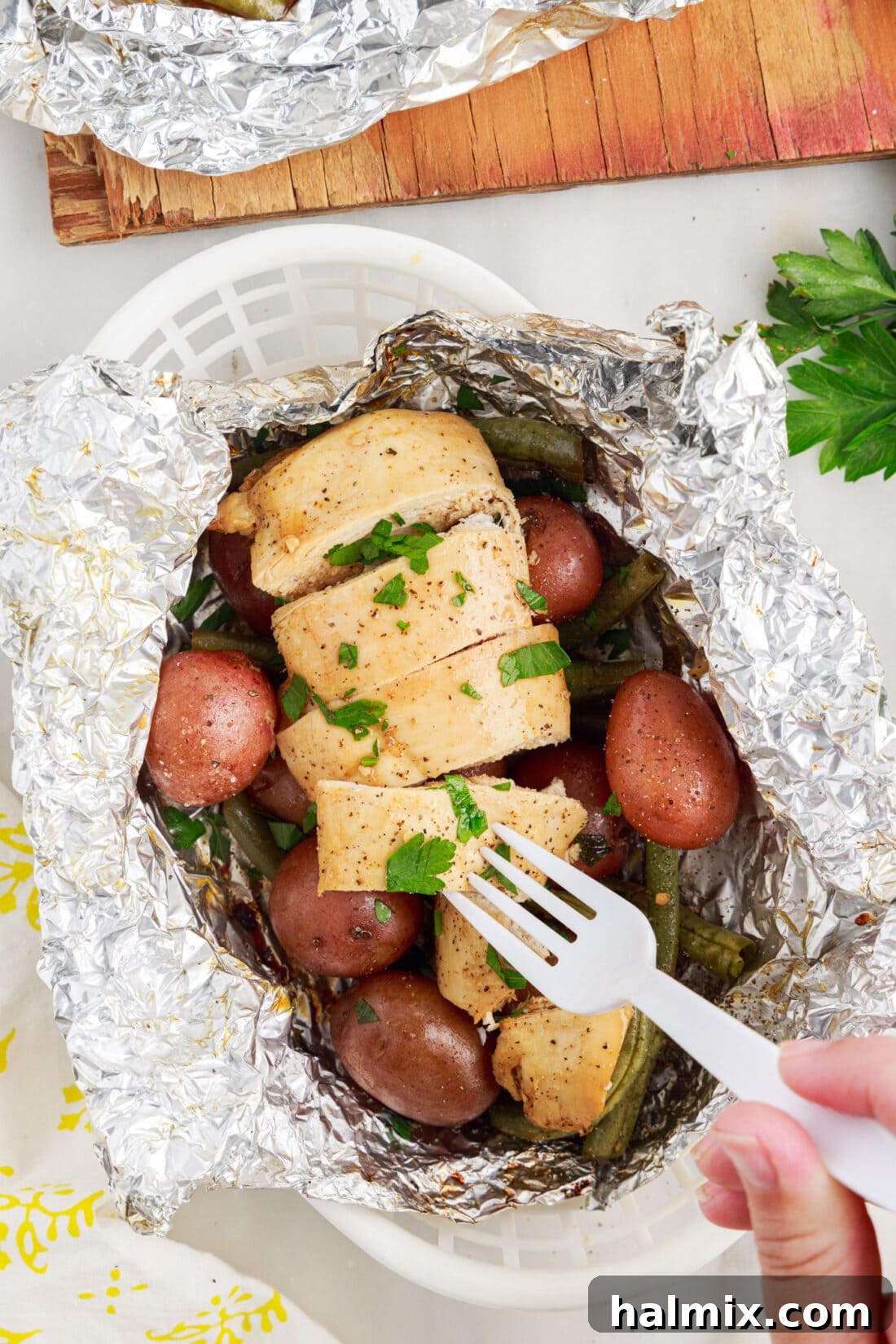 Easy Campfire Foil Meals 14 Campfire Foil Packet served in a basket