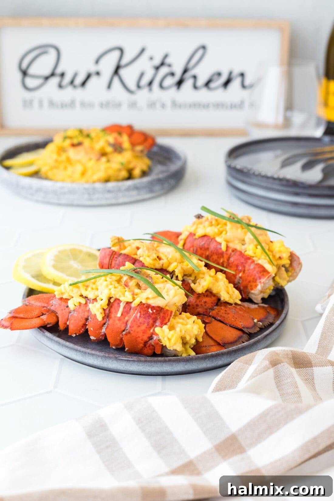 Lobster Risotto in lobster shells