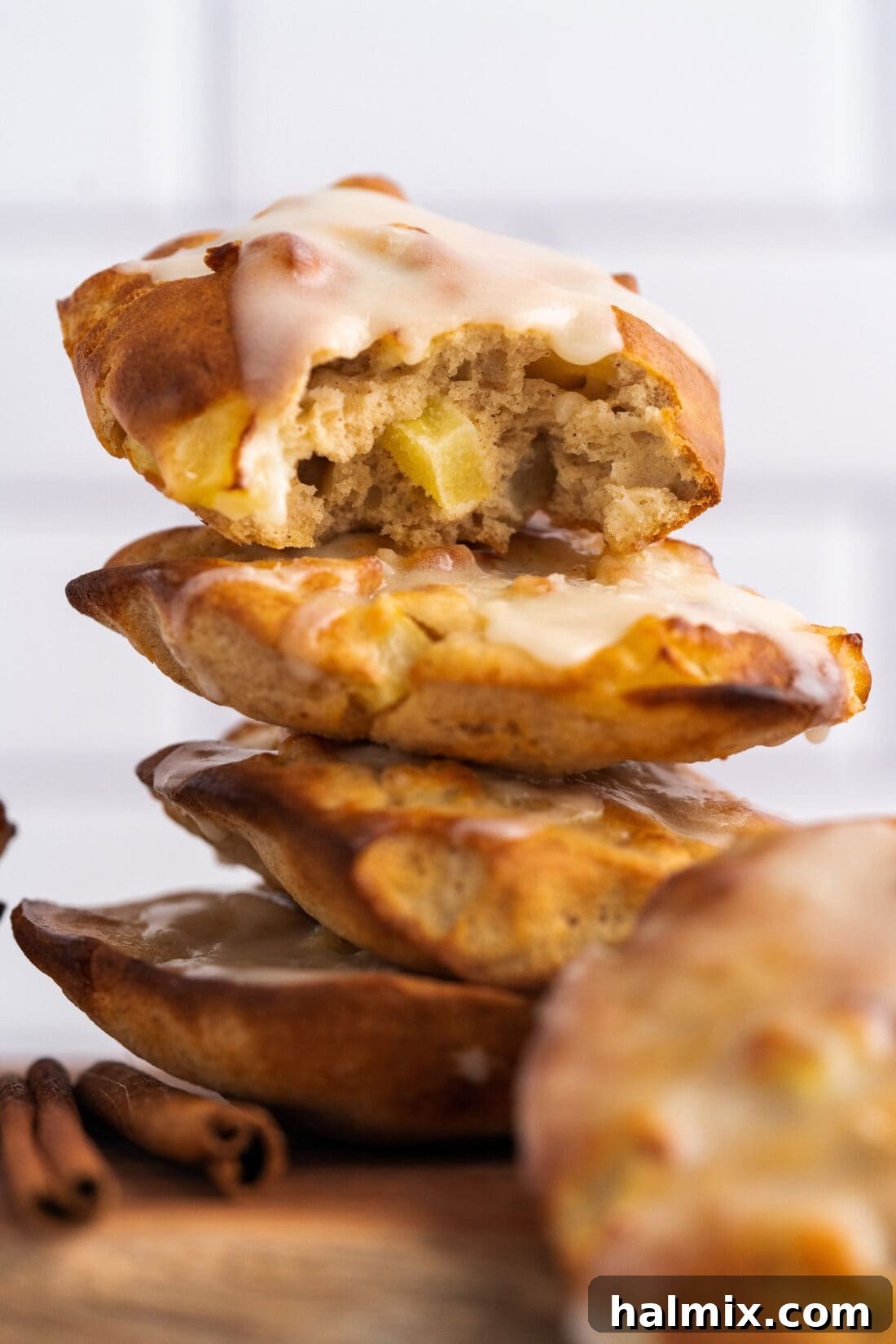 stack of Air Fryer Apple Fritters