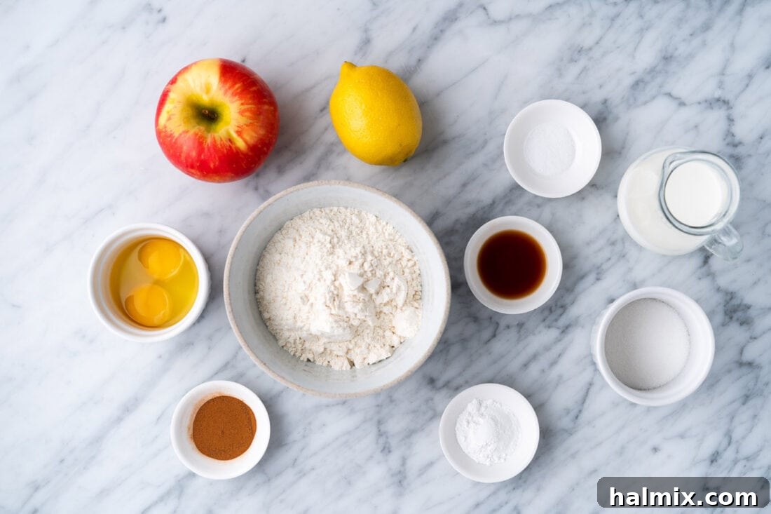 ingredients for Air Fryer Apple Fritters