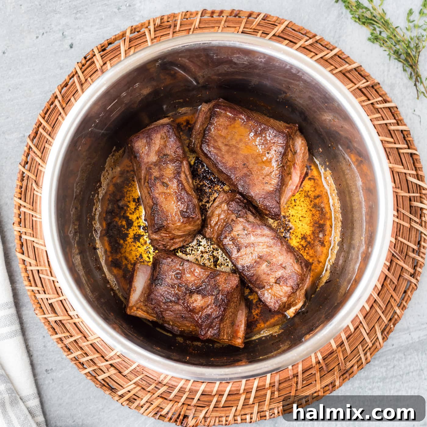 Searing beef short ribs in the Instant Pot