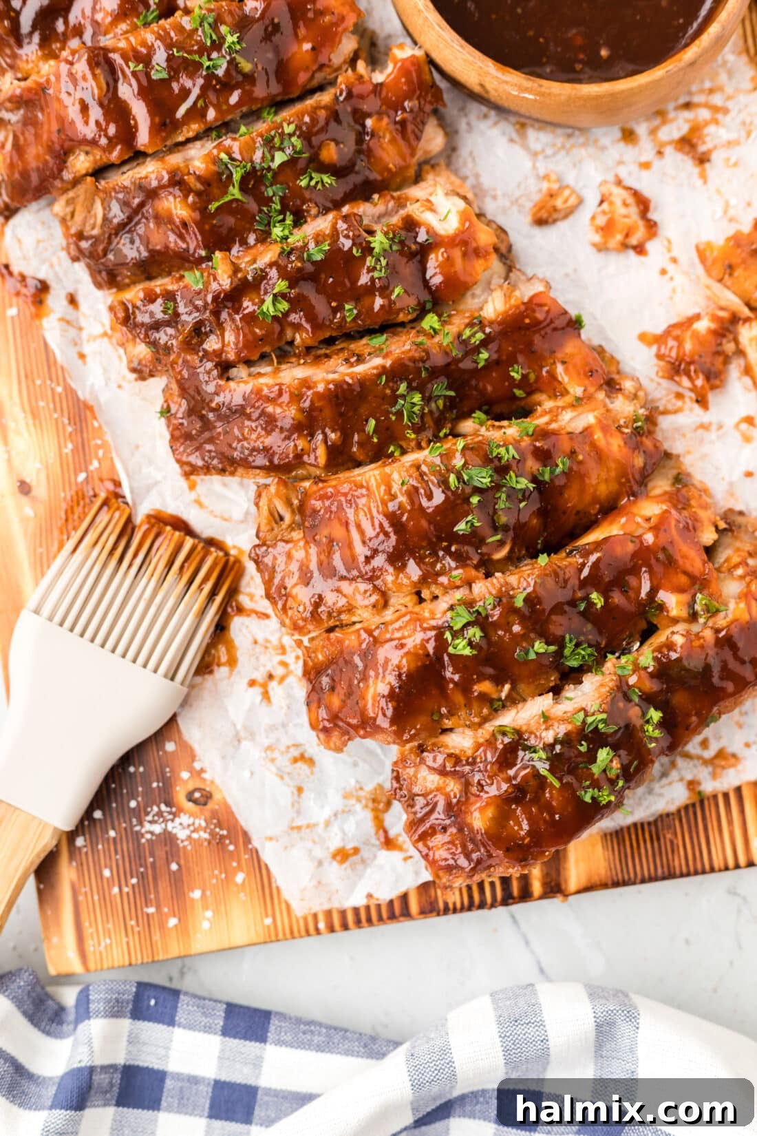 Instant Pot Ribs on cutting board