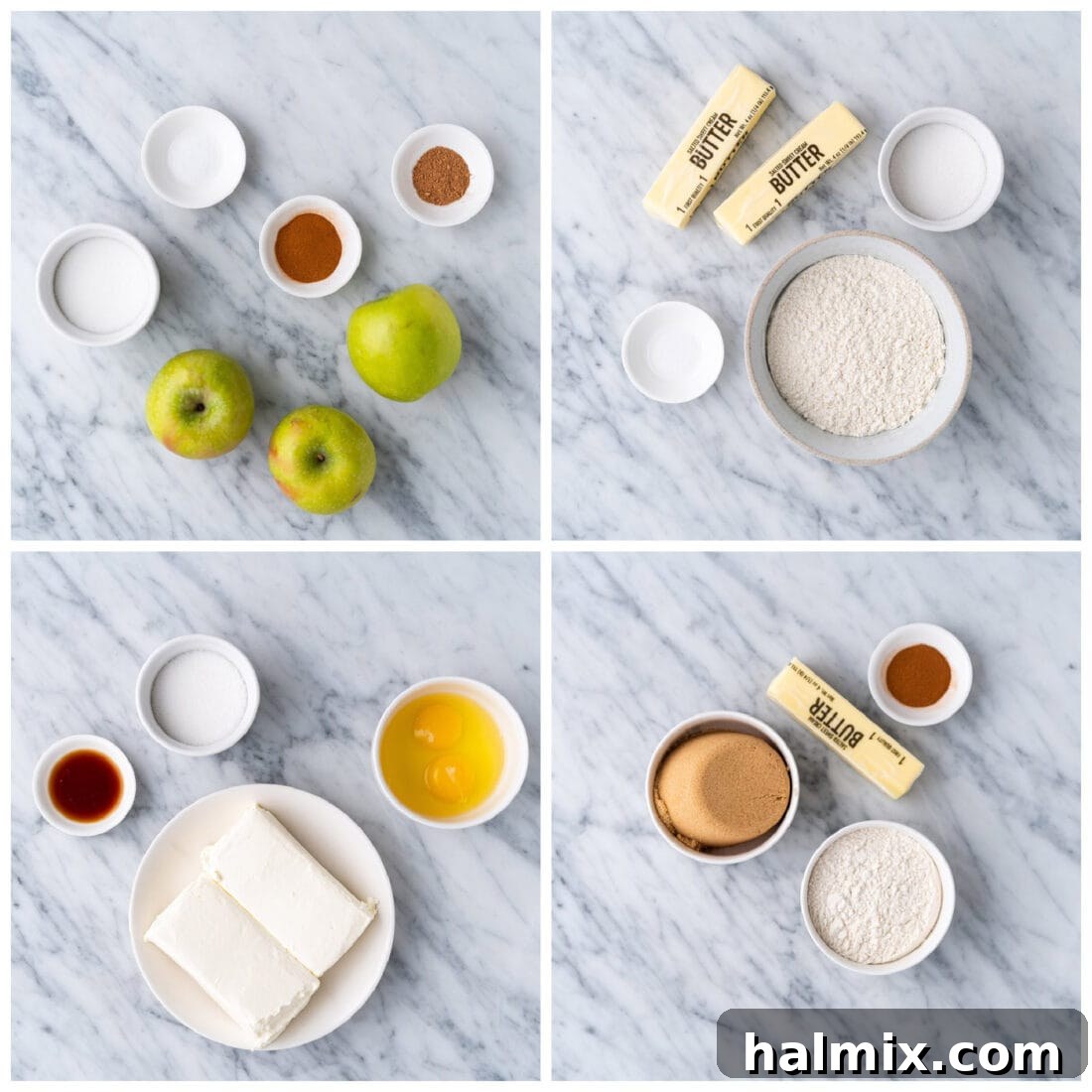 Spiced Apple Caramel Cheesecake Bars 4 Caramel Apple Cheesecake Bars ingredients