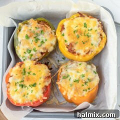 Stuffed Peppers in a pan