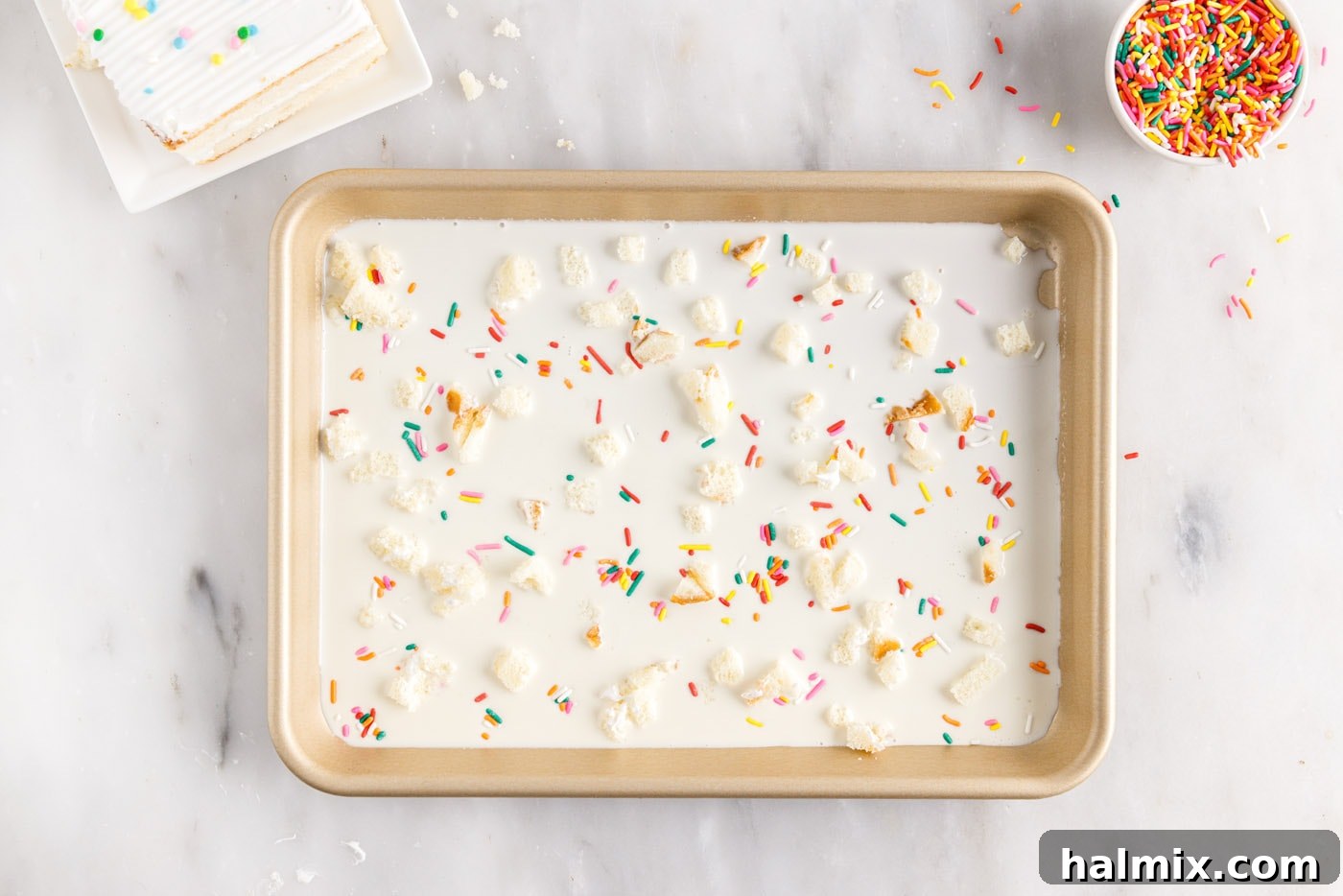 birthday cake ice cream on a sheet pan