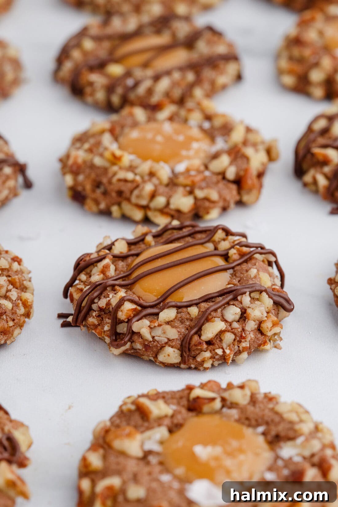 Turtle Thumbprint Cookies close up photo
