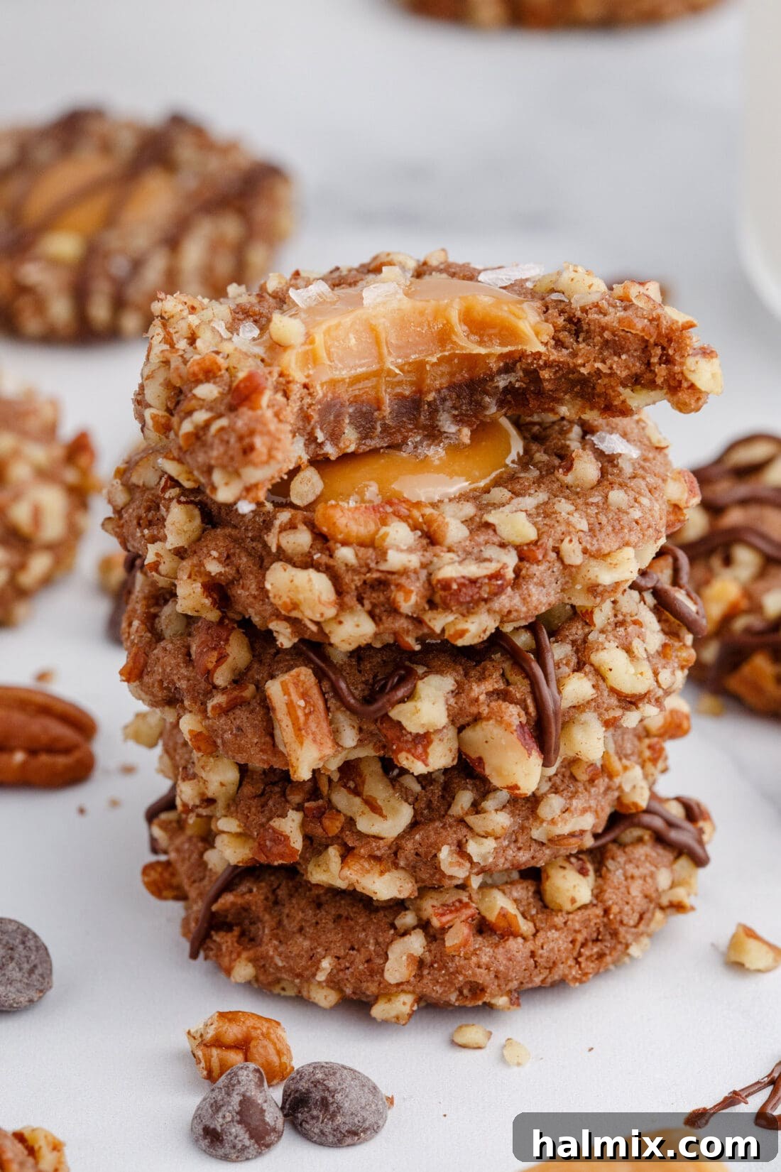 stack of Turtle Thumbprint Cookies